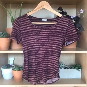 Free People Purple Tight Cropped Tee